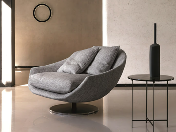 AVÌ - Swivel fabric armchair with removable cover with armrests by Désirée divani - view 2
